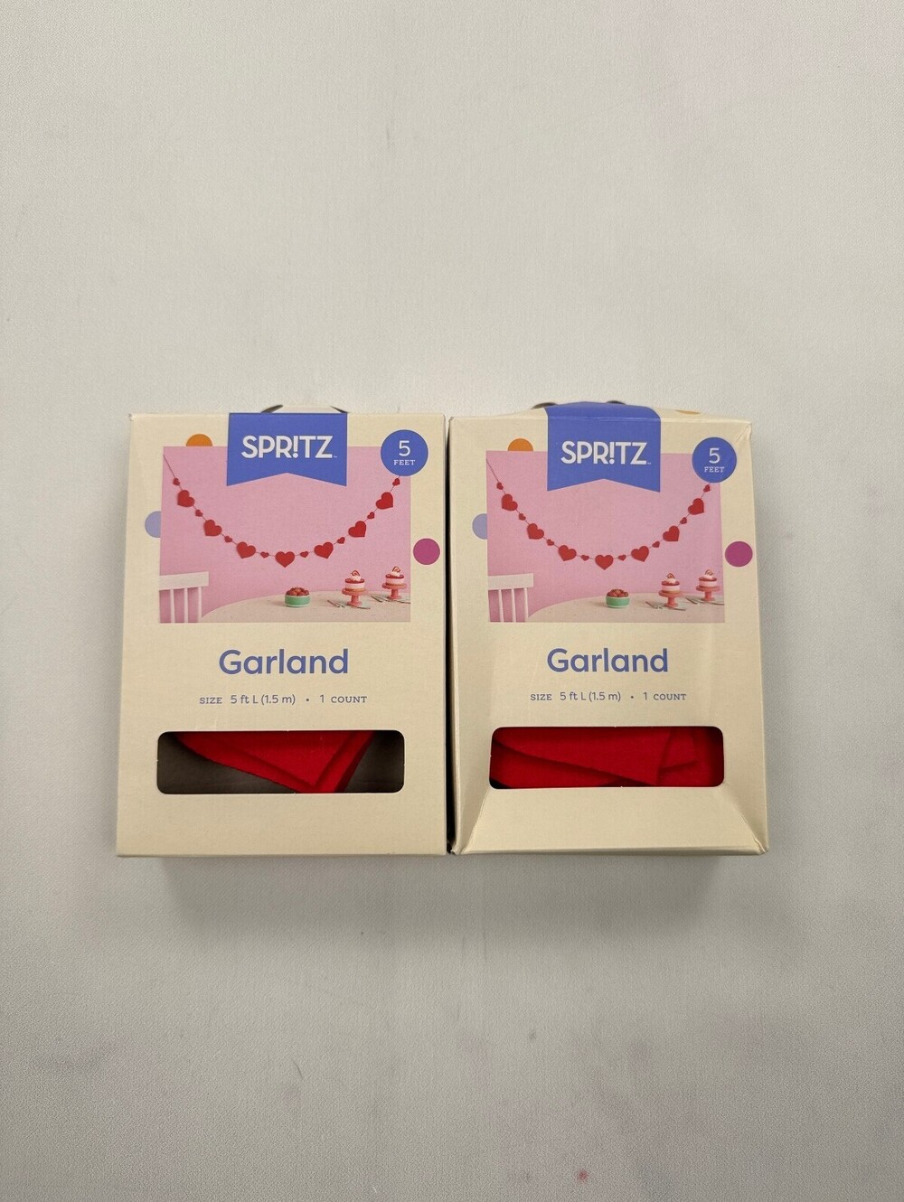 Spritz Garland Hanging Decoration Red Modern Classic Eye Catching Lot of 2